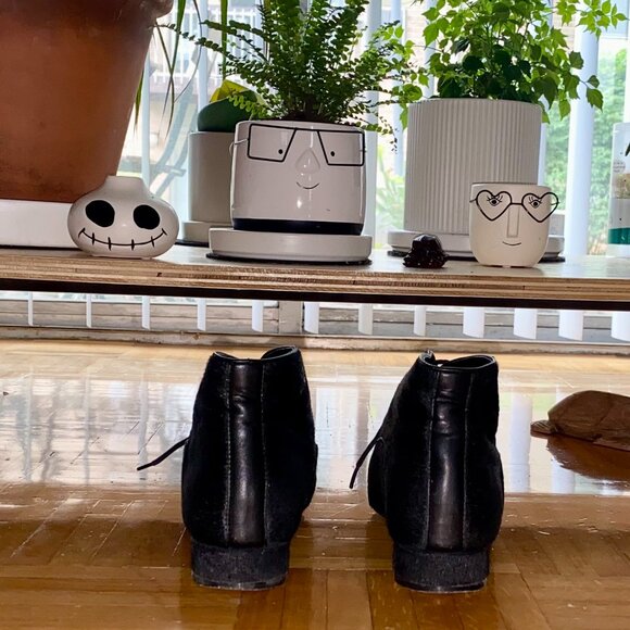 Zara Cowhide Pointed-Toe Low-Heel Booties – Black, Women’s Size 8 - Picture 3 of 3